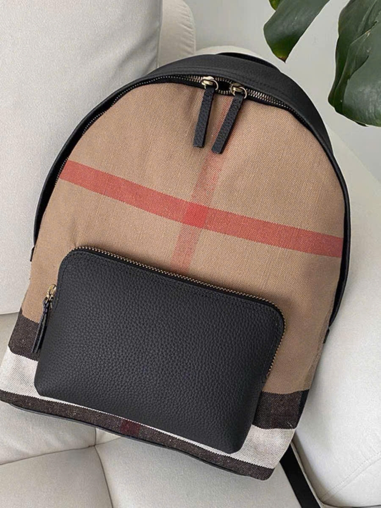Balo BBR canvas kẻ nâu bản VIP