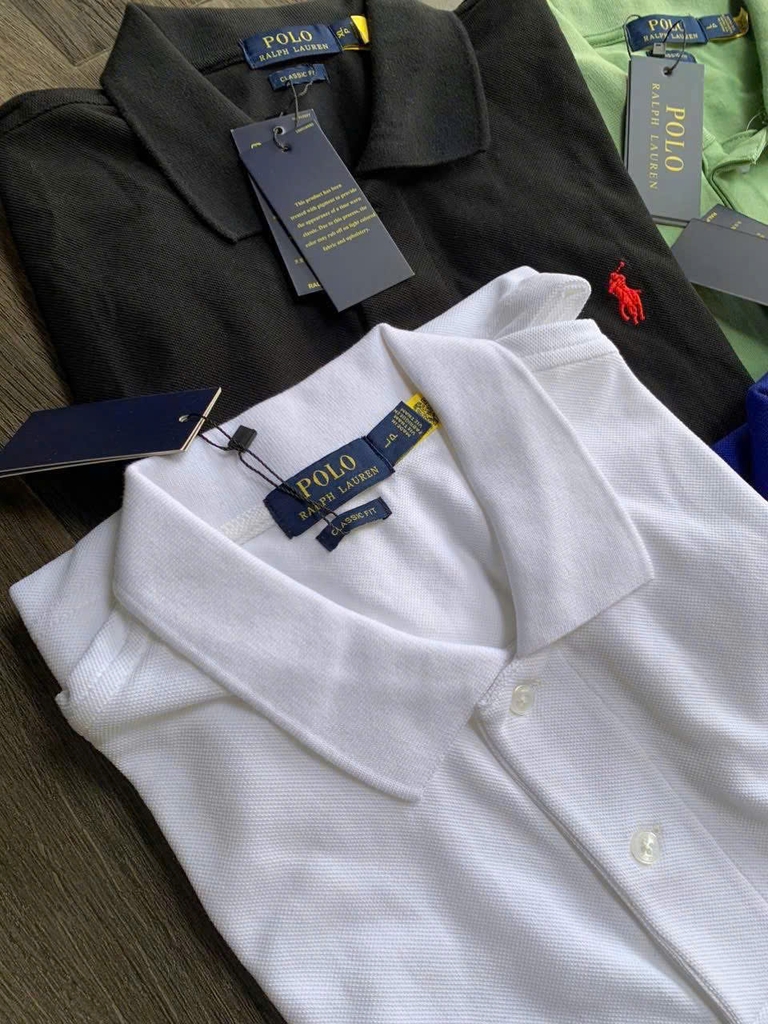 Áo thun cổ bẻ logo RL