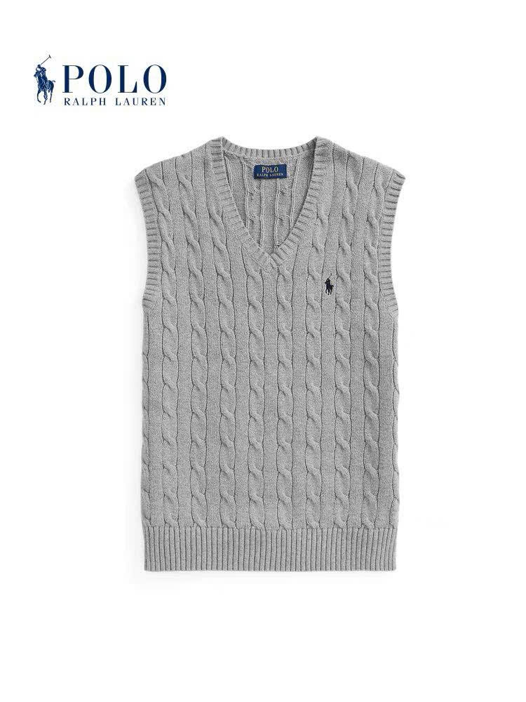 Áo gilett len Polo RL cổ V vặn thừng 2 màu