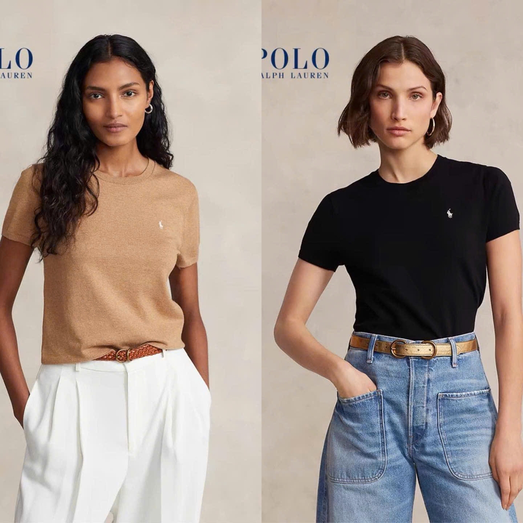 Áo len trơn Polo RL cổ tròn cộc tay 4 màu