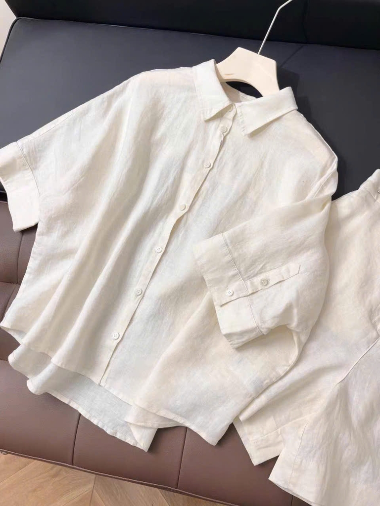 Sơ mi COS ngắn tay cổ đức 3 màu