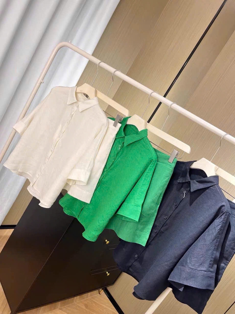 Sơ mi COS ngắn tay cổ đức 3 màu
