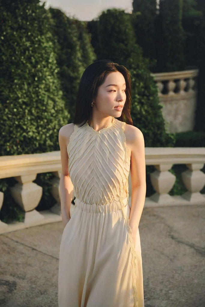 Đầm dài phối ren