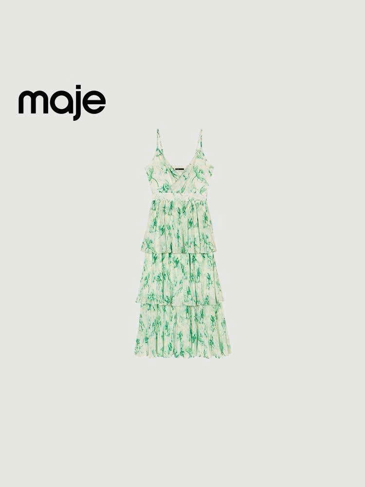 Đầm dài maxi xếp tầng in họa tiết