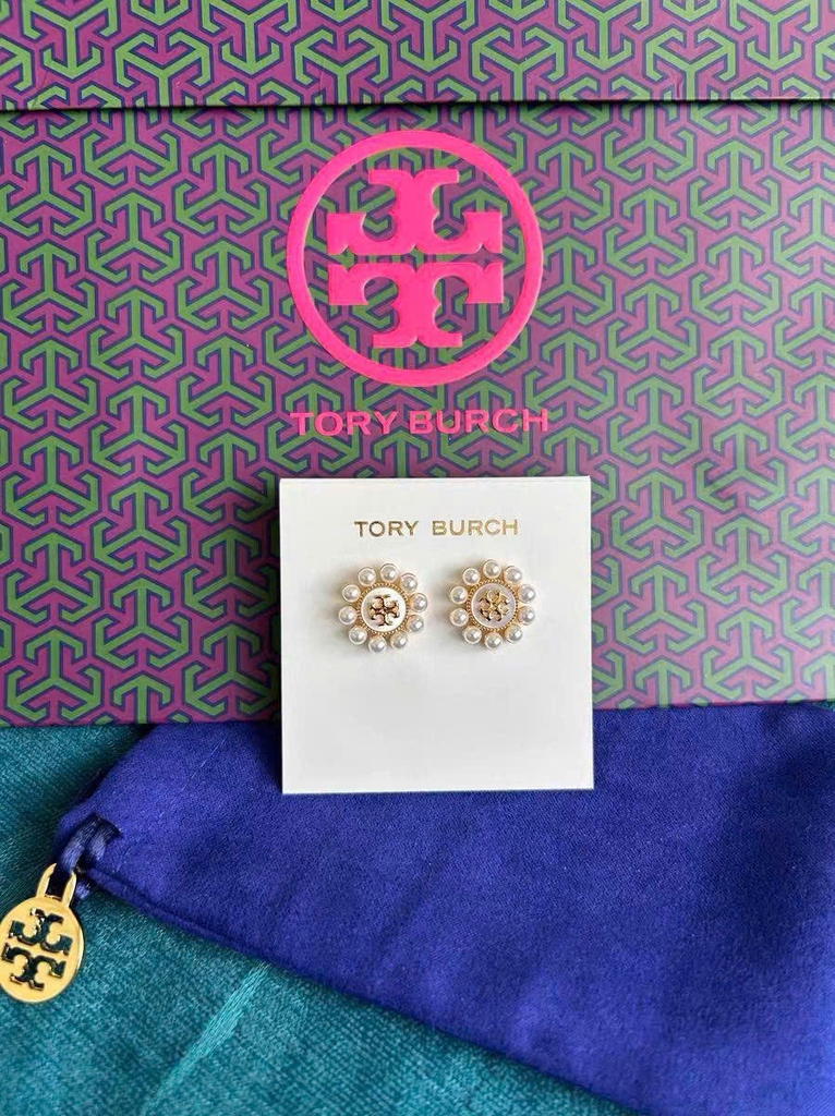 Khuyên tai Tory Burch 2 màu dư xịn