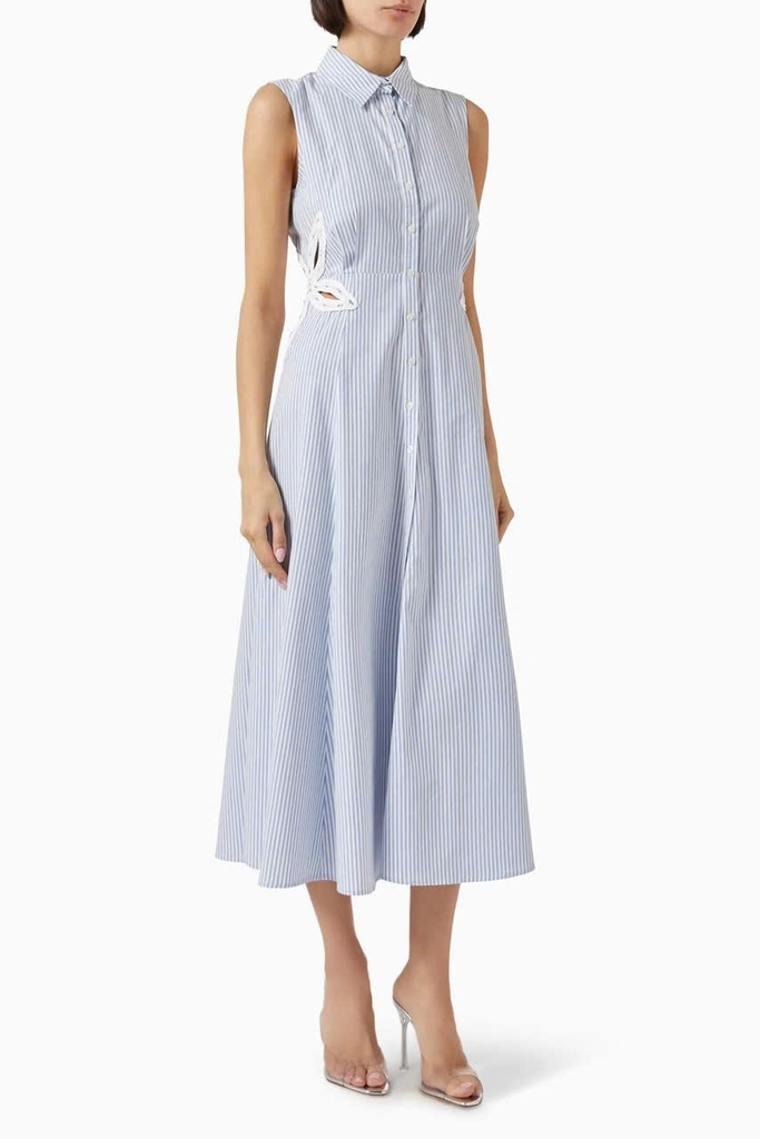 Đầm maxi thêu sọc