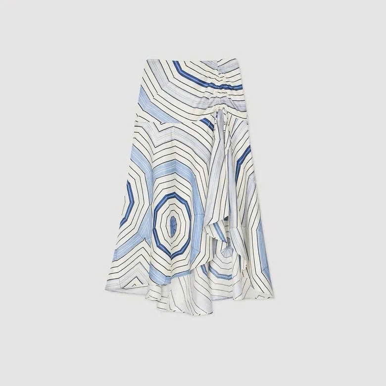 Chân váy maxi họa tiết xoắn ốc