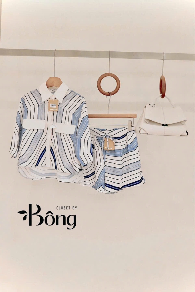 Set Sandro lụa họa tiết mạng nhện Áo + Quần short