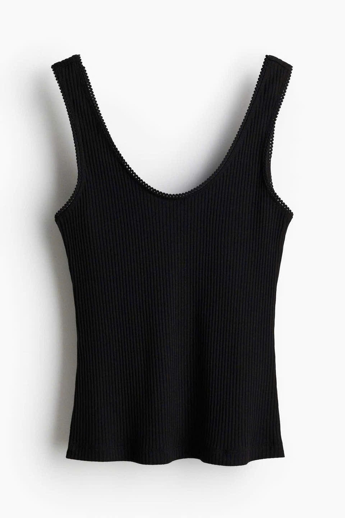 Áo thun tăm H&M viền ren 4 màu