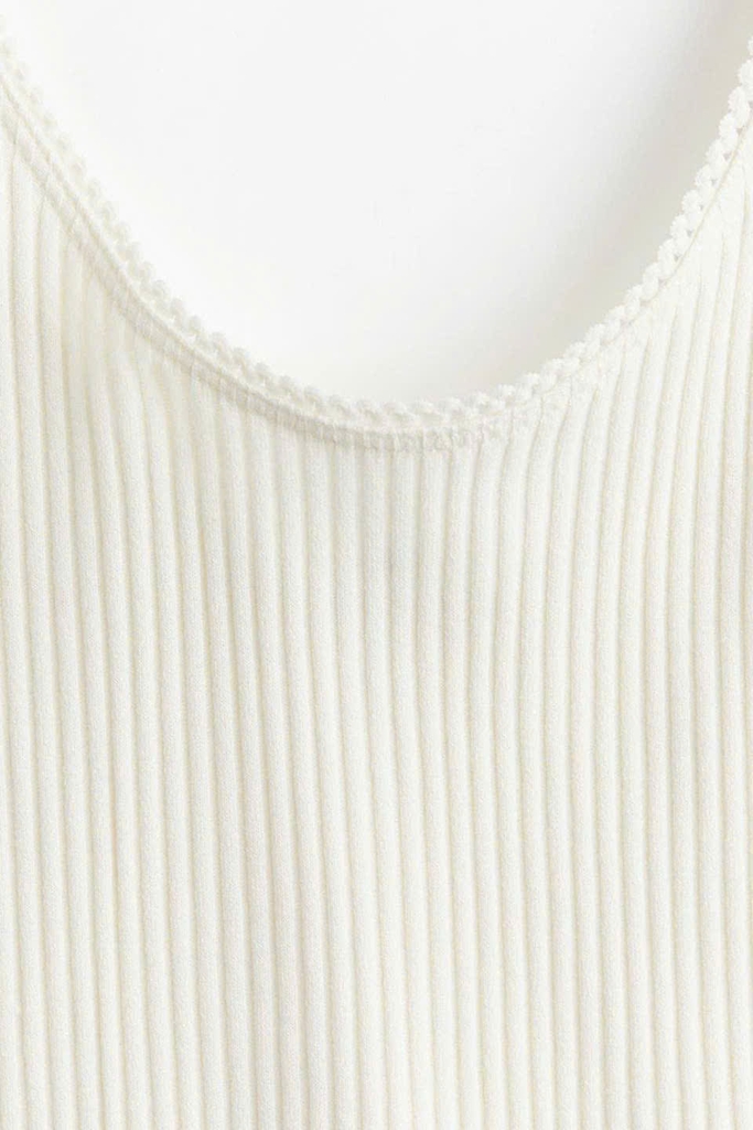 Áo thun tăm H&M viền ren 4 màu