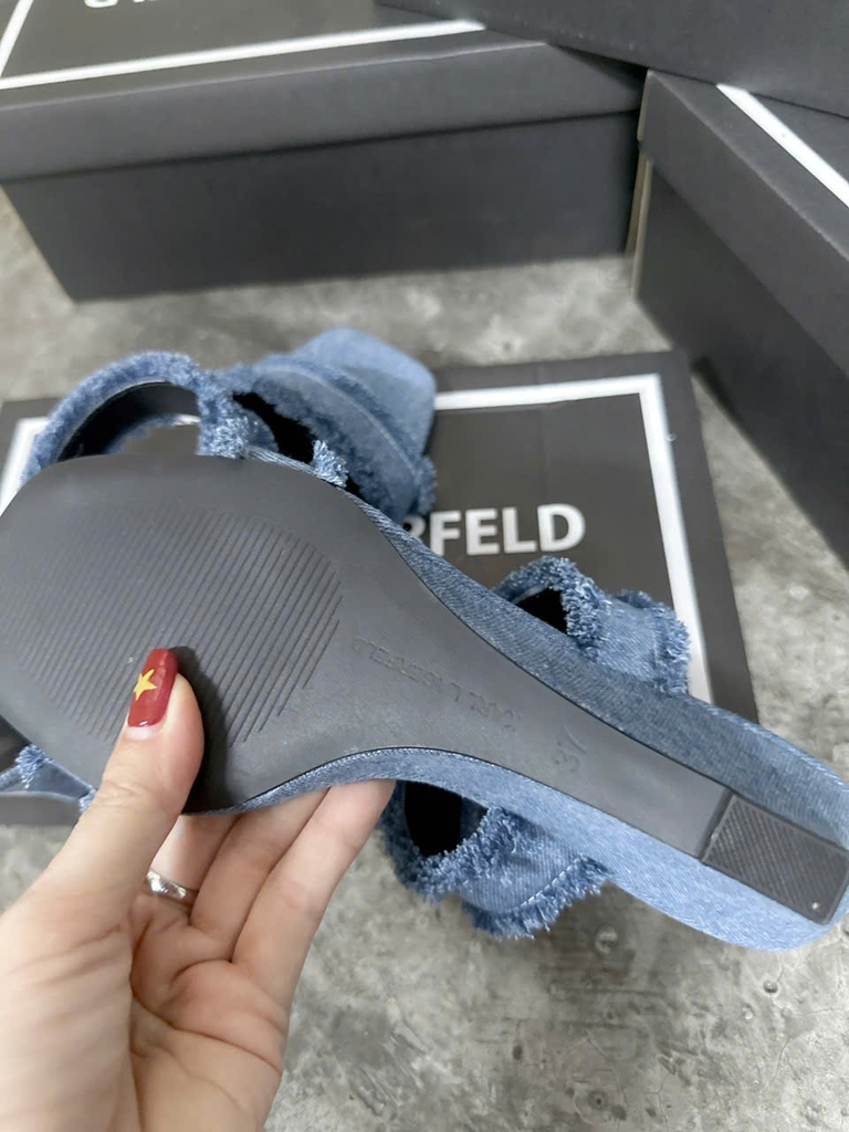 Guốc denim Karl Largerfeld