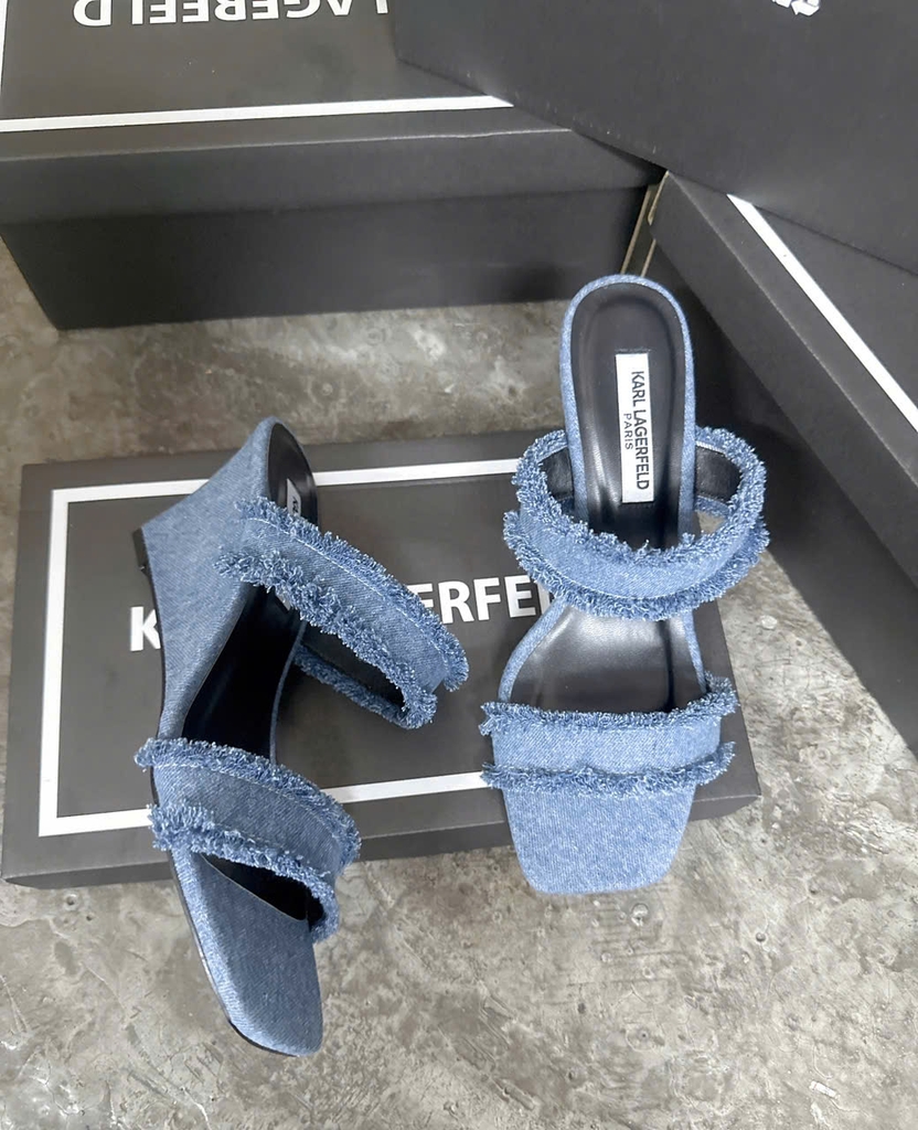 Guốc denim Karl Largerfeld