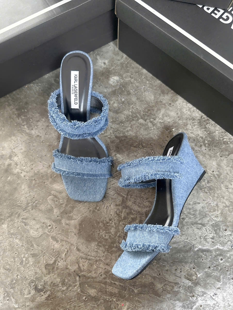 Guốc denim Karl Largerfeld