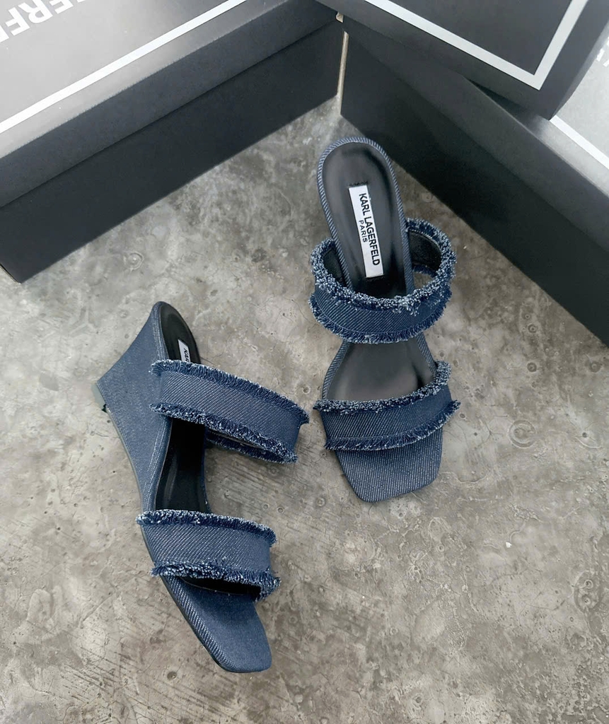 Guốc denim Karl Largerfeld