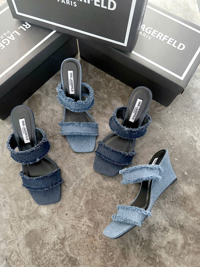 Guốc denim Karl Largerfeld