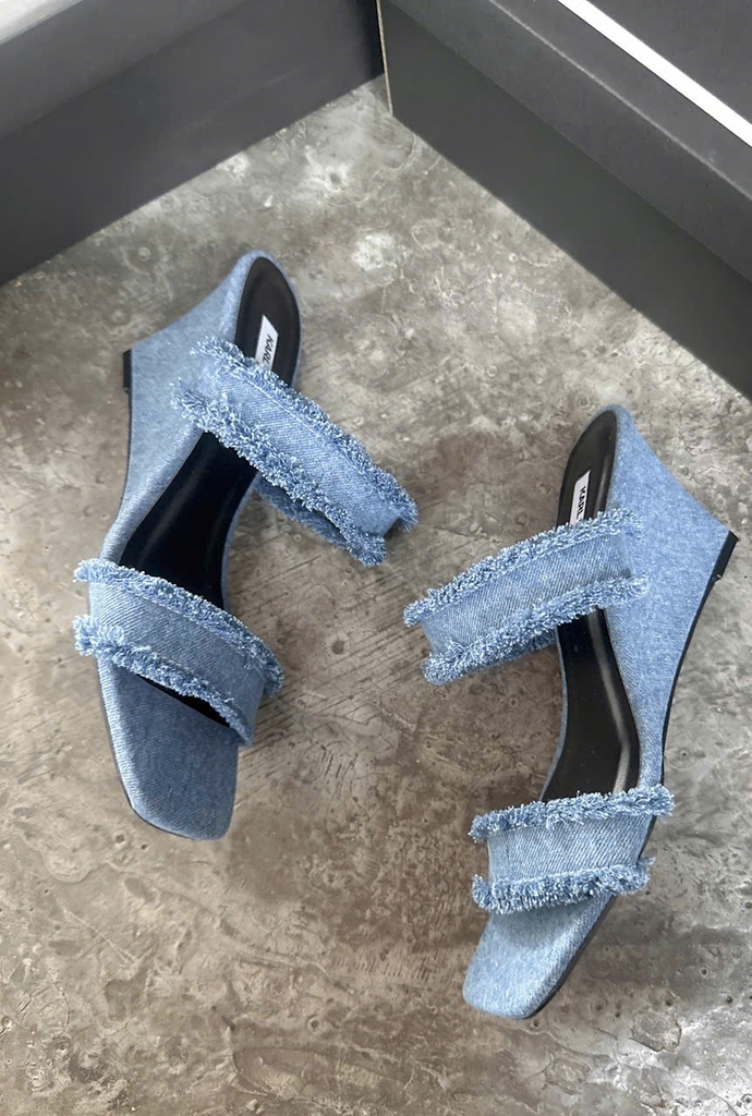 Guốc denim Karl Largerfeld