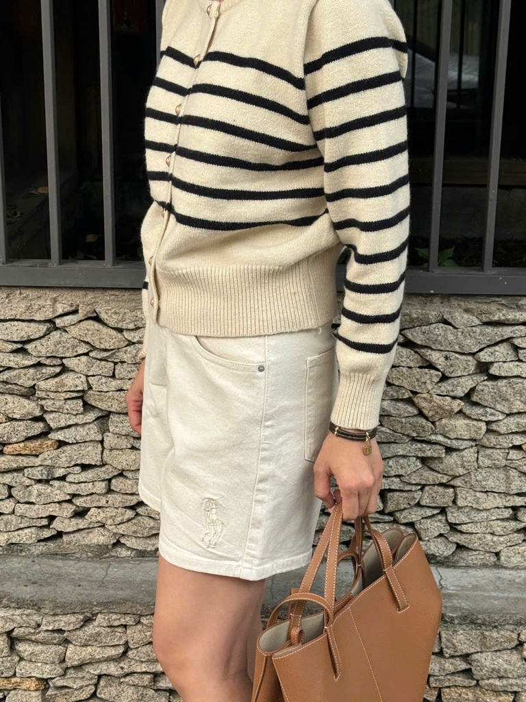 Quần short Polo RL denim màu beirge
