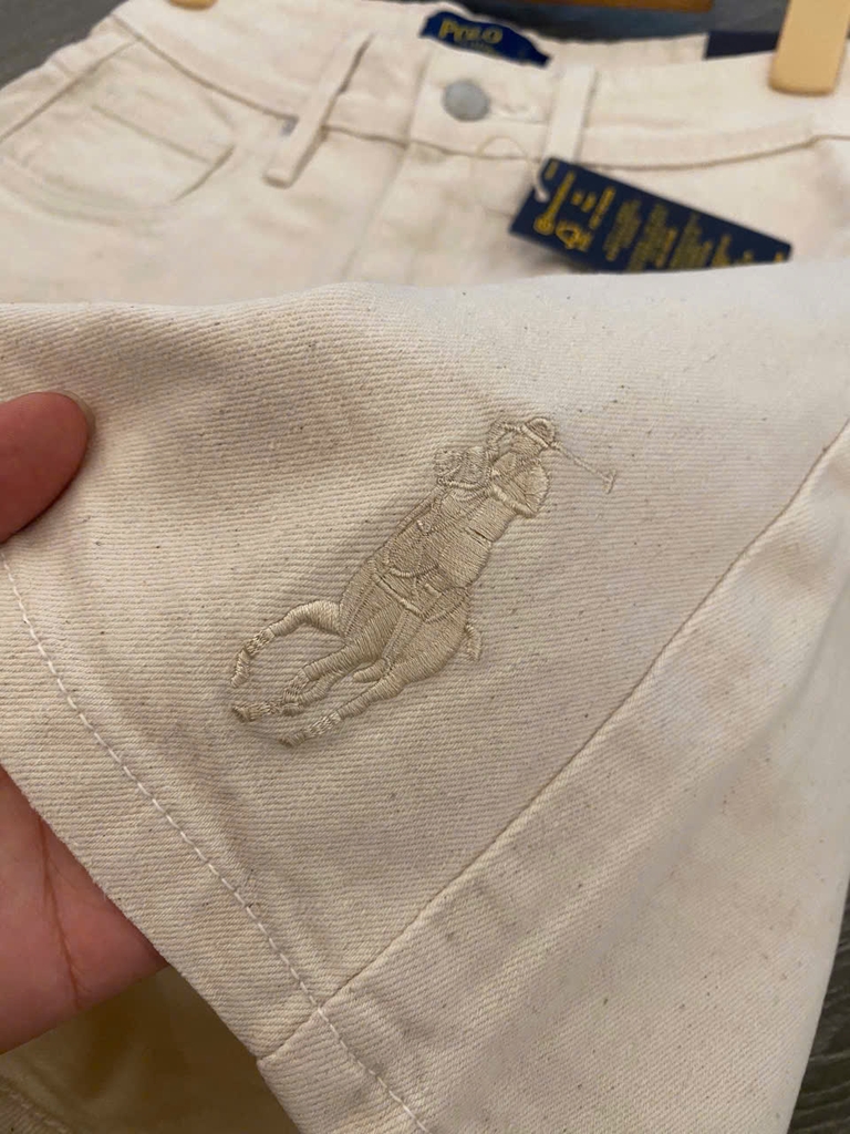 Quần short Polo RL denim màu beirge