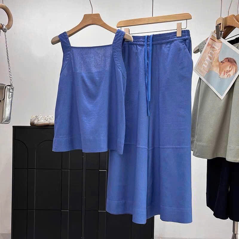 Set COS áo buộc 2 dây + quần cullotes 3 màu
