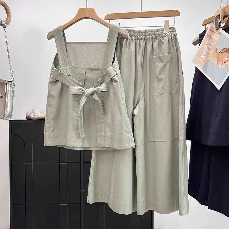 Set COS áo buộc 2 dây + quần cullotes 3 màu