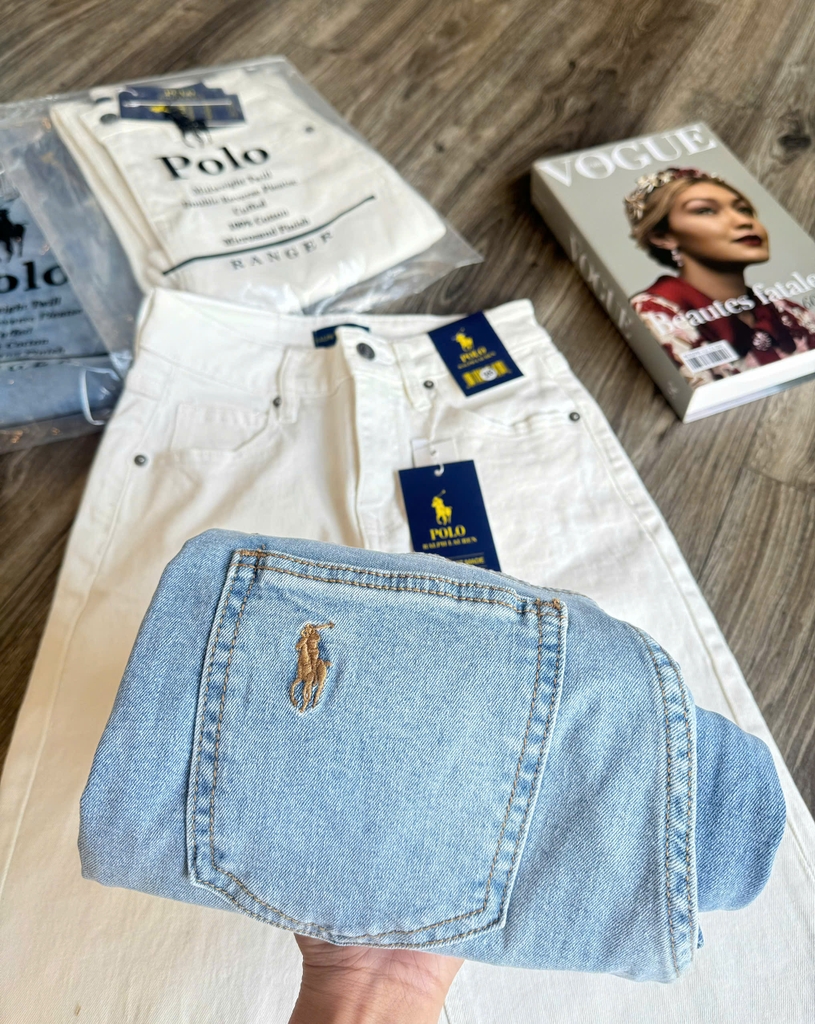 Quần denim suông đứng Polo RL