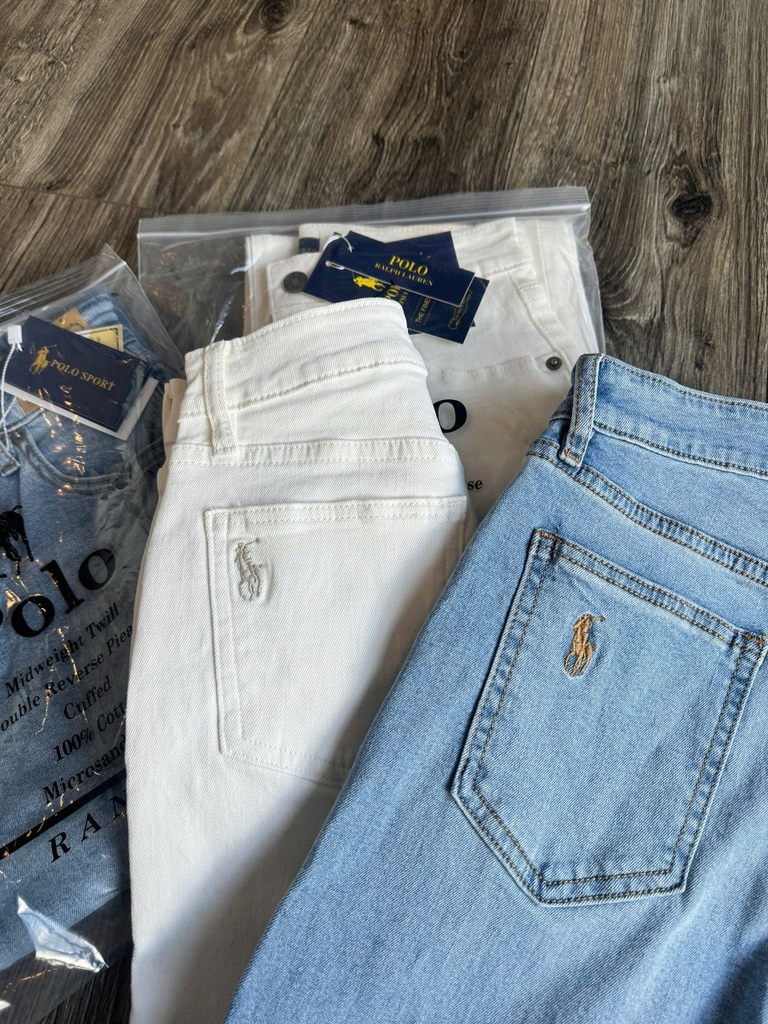 Quần denim suông đứng Polo RL