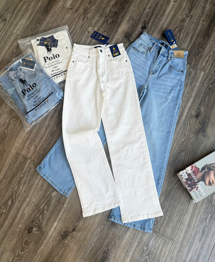 Quần denim suông đứng Polo RL