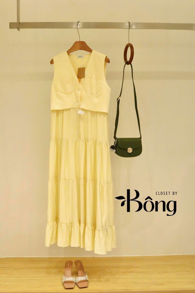 Đầm maxi vải linen