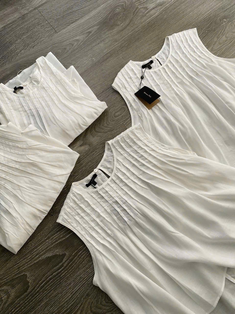 Top lụa đũi trắng Massimo Dutti dư xịn sát sách ly chìm