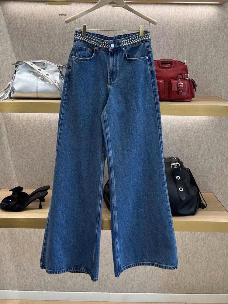 Quần suông Maje cạp đính bling tán