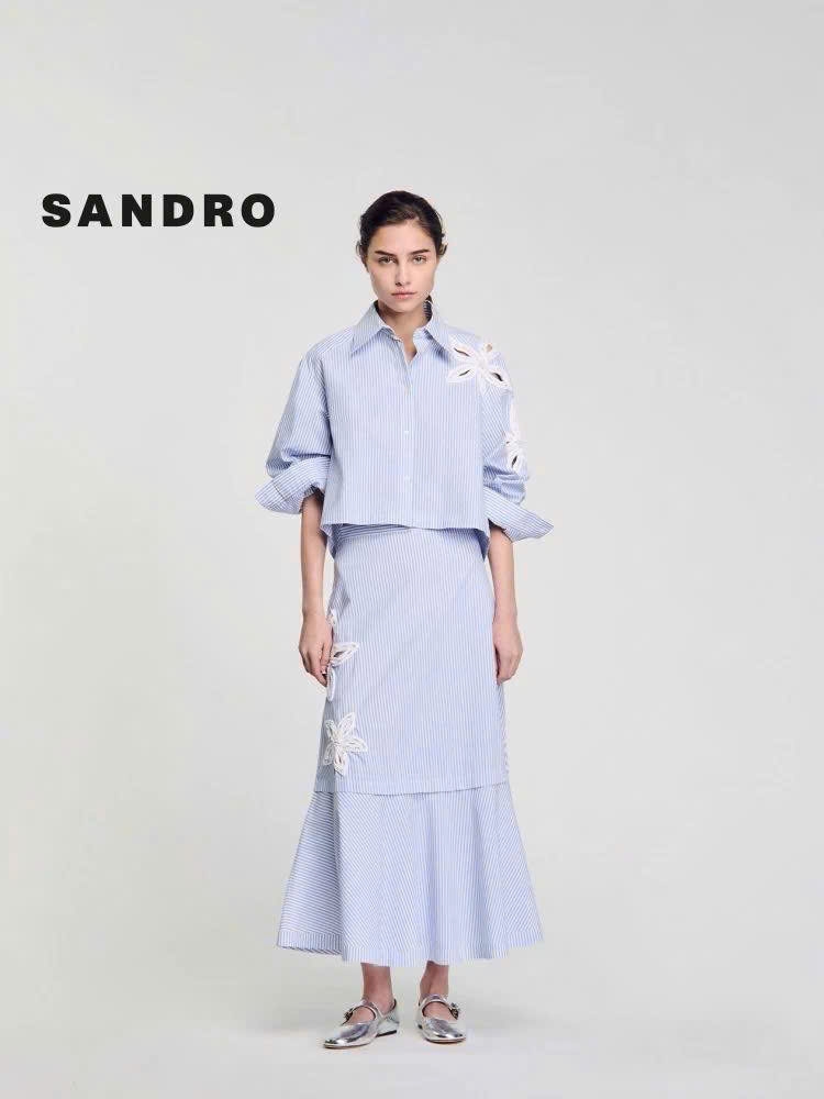 Chân váy maxi kẻ sọc