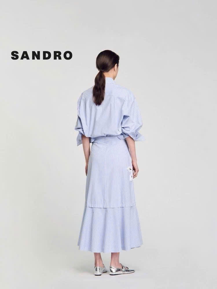 Chân váy maxi kẻ sọc