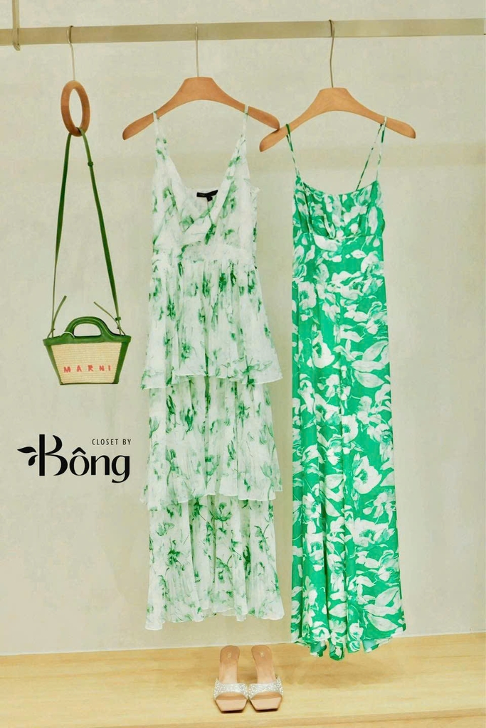 Đầm dài hoa dáng xòe