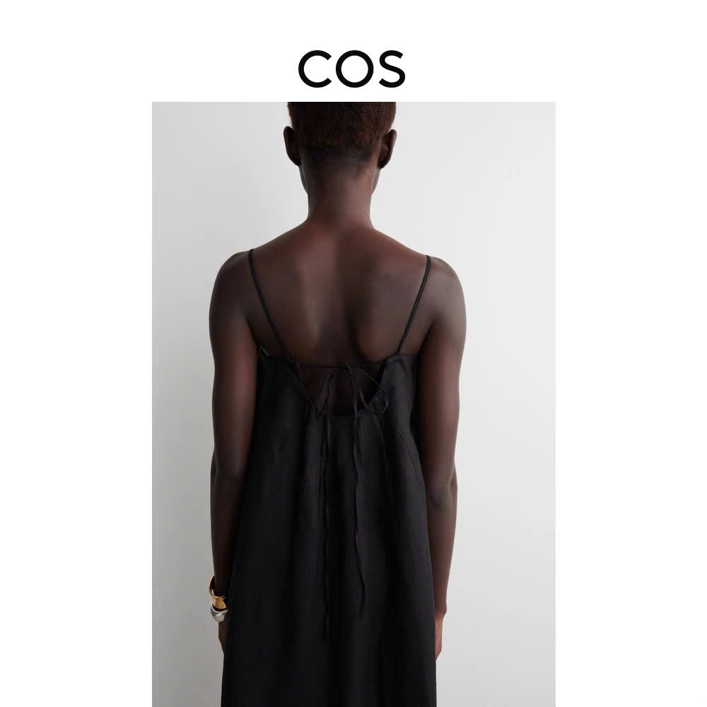 Váy maxi COS poplin dáng babydoll 2 dây 3 màu