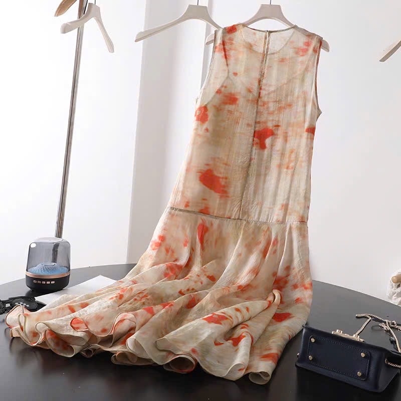 VÁY MAXI IN HOA MỎNG
