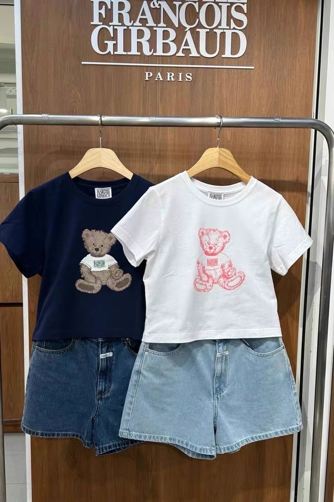 Tshirt croptop Marrithe 2 màu in gấu 2 màu