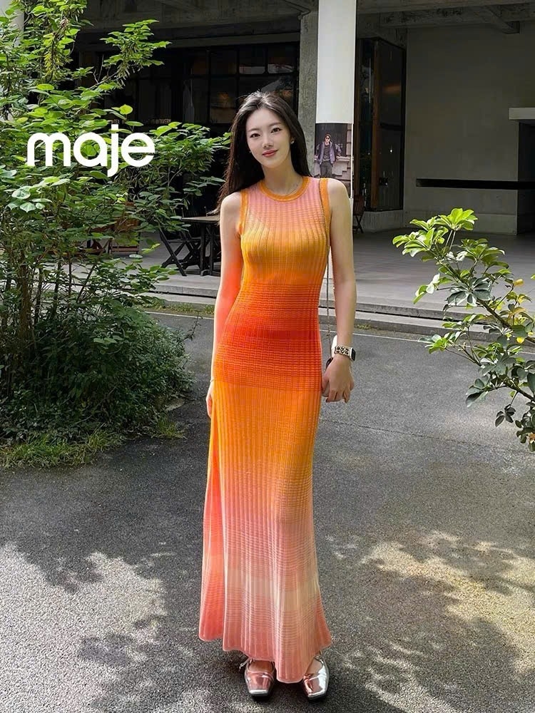 ĐẦM DÀI MAXI KHÔNG TAY DỆT KIM