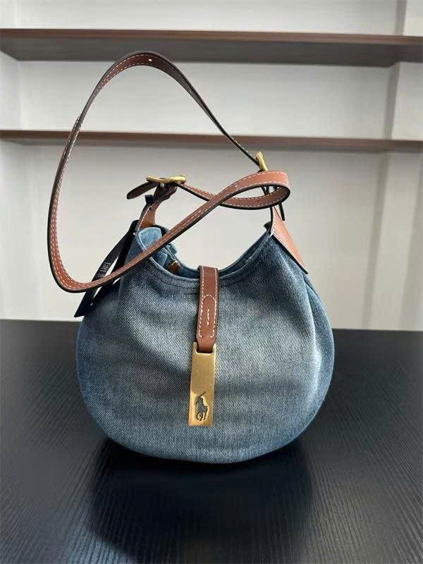 Túi Polo denim Hobo quai đeo chéo