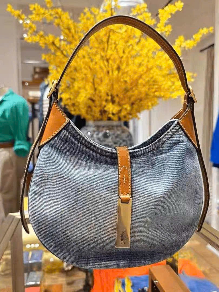 Túi Polo denim Hobo quai đeo chéo