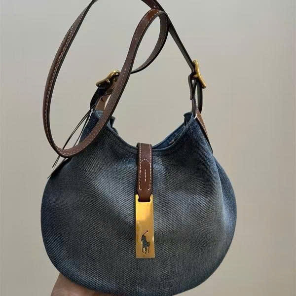 Túi Polo denim Hobo quai đeo chéo