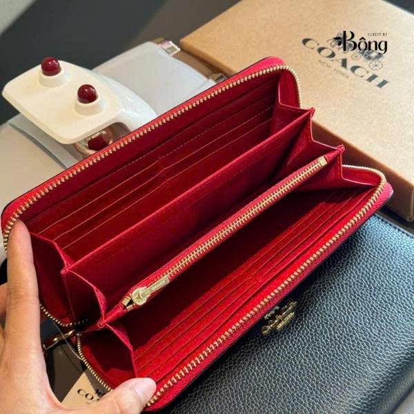 Ví Coach hình chữ nhật xuất xịn da sần