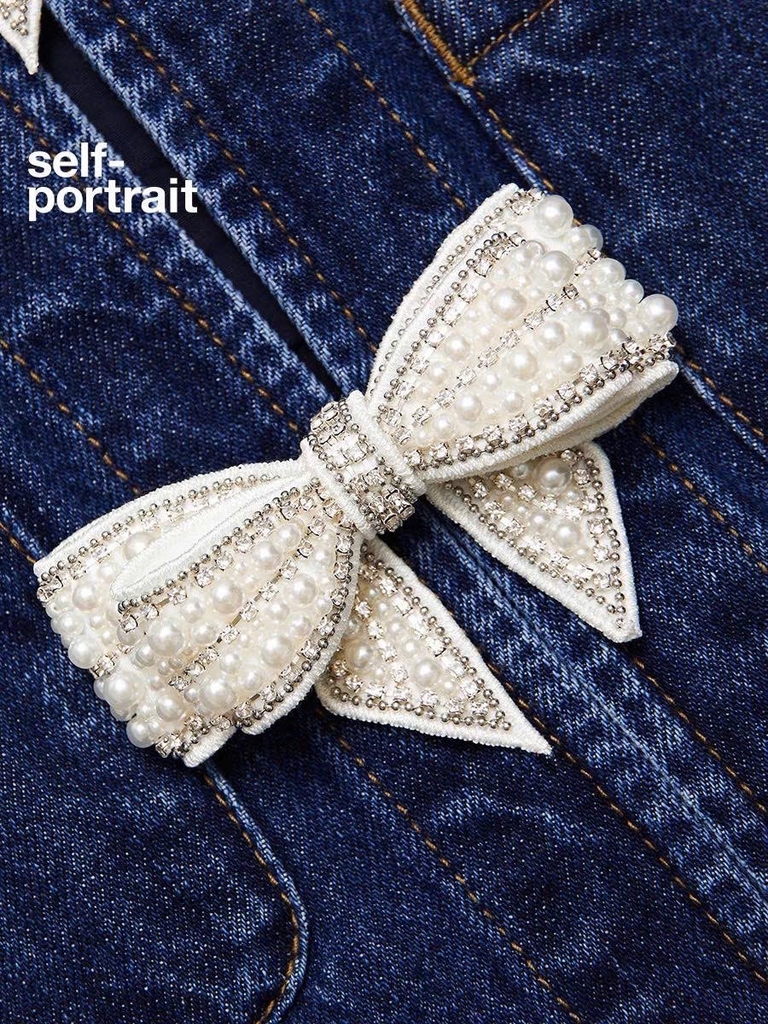 VÁY MINI DENIM NƠ