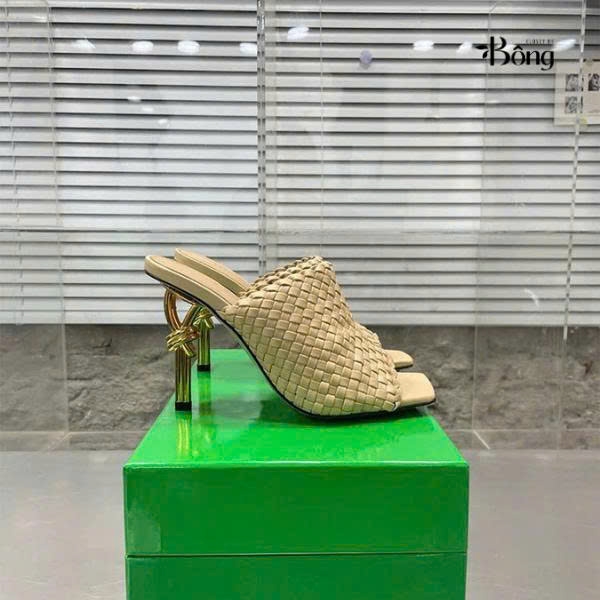 Guốc Botega quai bện gót vàng