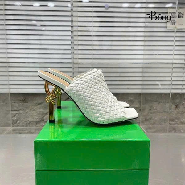Guốc Botega quai bện gót vàng