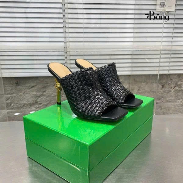 Guốc Botega quai bện gót vàng
