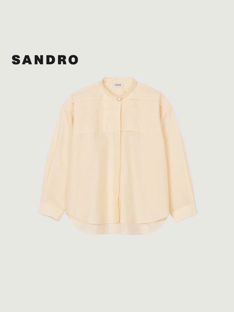 ÁO SƠ MI COTTON PHA XẾP LY ĐÍNH NÚT