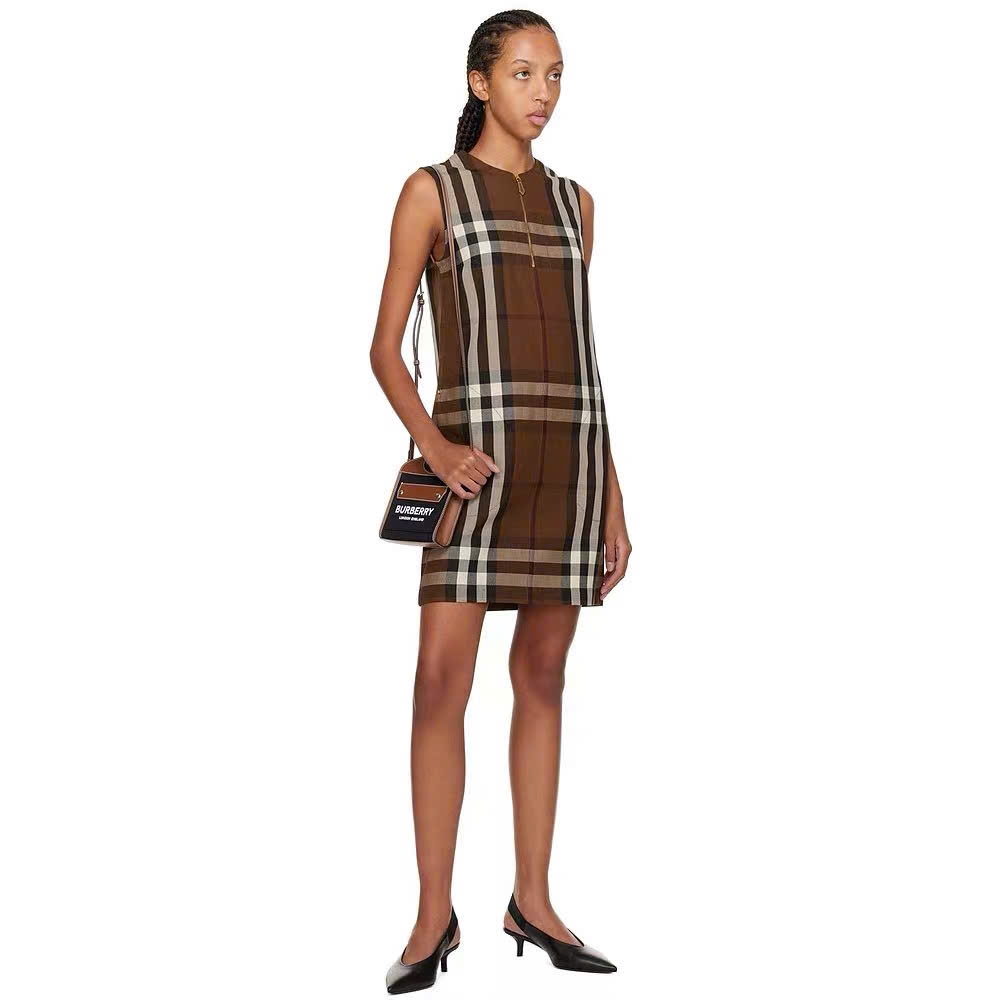 Váy midi màu nâu Sofy BURBERRY