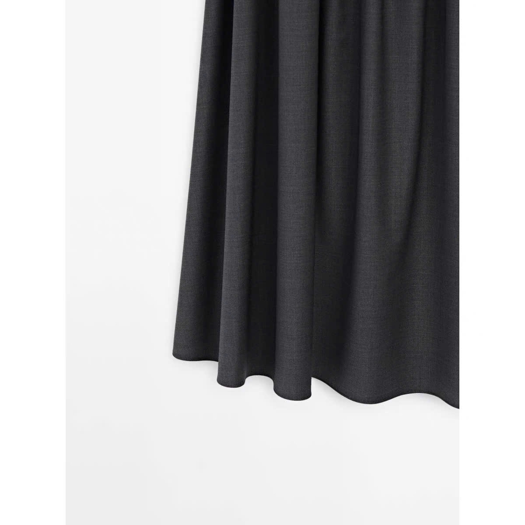 CHÂN VÁY Massimo Dutti MIDI PHA XẾP LY