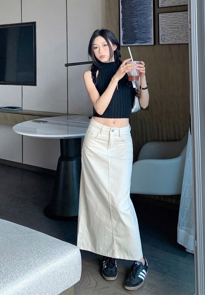 Chân váy midi denim Zara