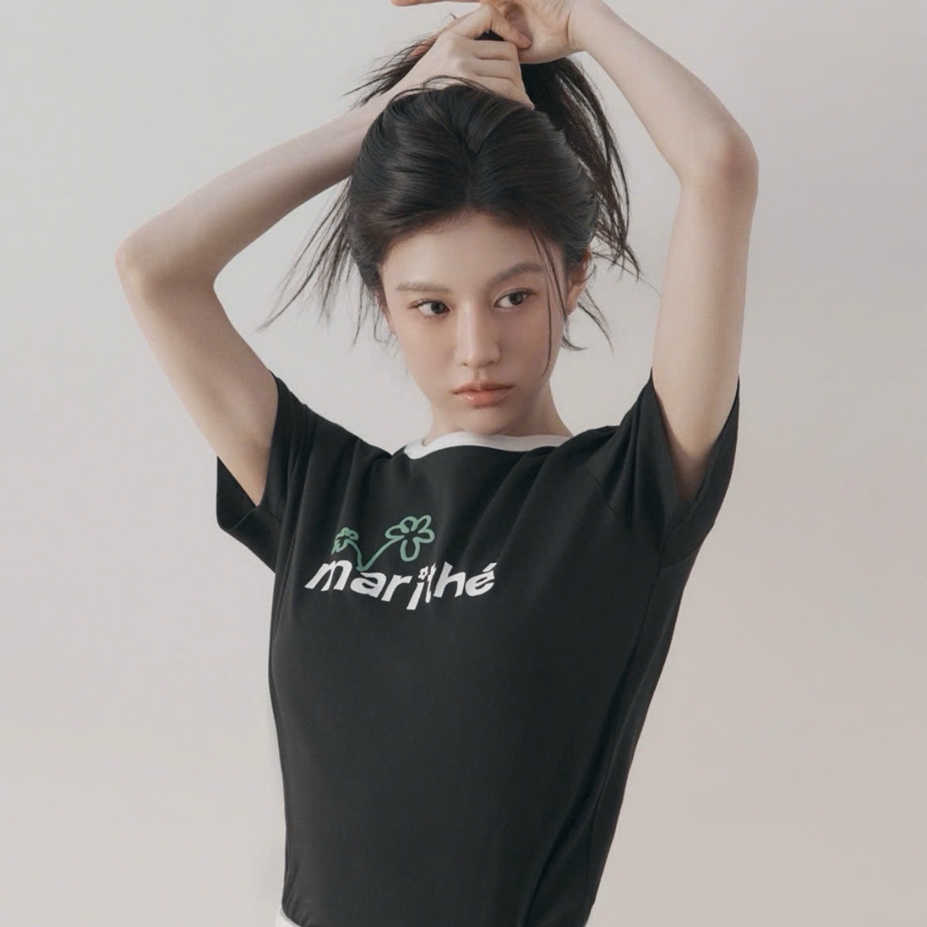Tshirt Marithe Francois viền cổ